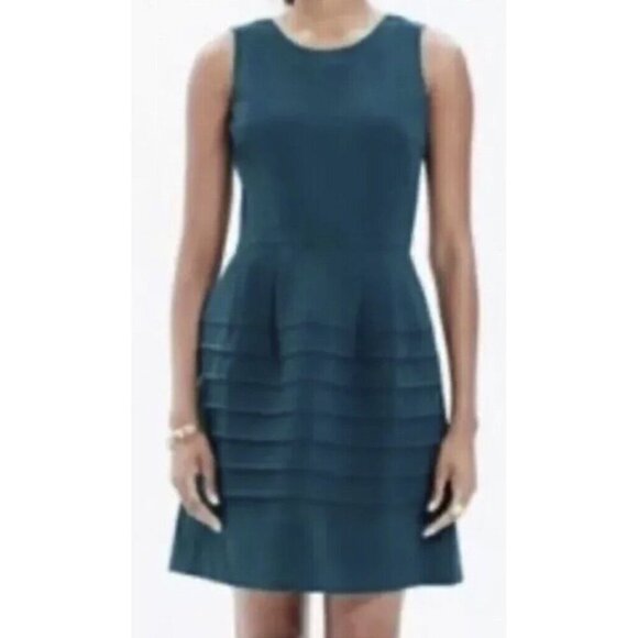 Madewell Midnight Mini Dress Spruce Green Size 12 Holiday Sleeveless Christmas - Picture 1 of 10